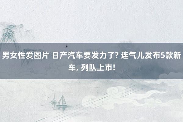 男女性爱图片 日产汽车要发力了? 连气儿发布5款新车， 列队上市!