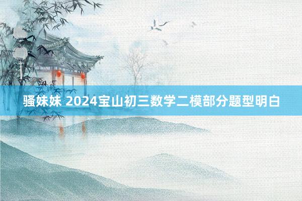 骚妹妹 2024宝山初三数学二模部分题型明白